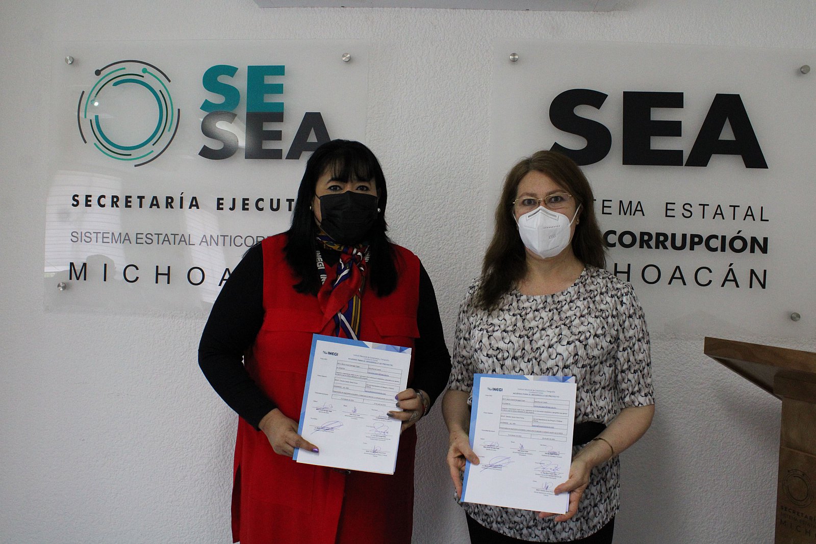 Firma de colaboración para proyectos específicos con el INEGI 22/03/2022 